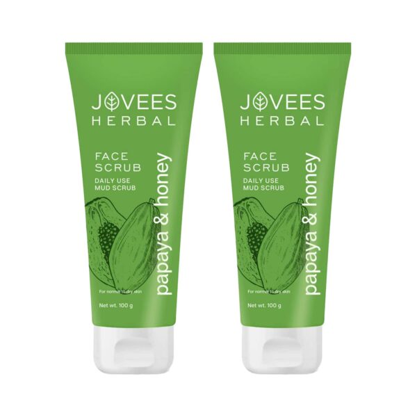 Jovees Face Scrub Papaya & Honey (100 g) Pack of 2 Combo - Jovees