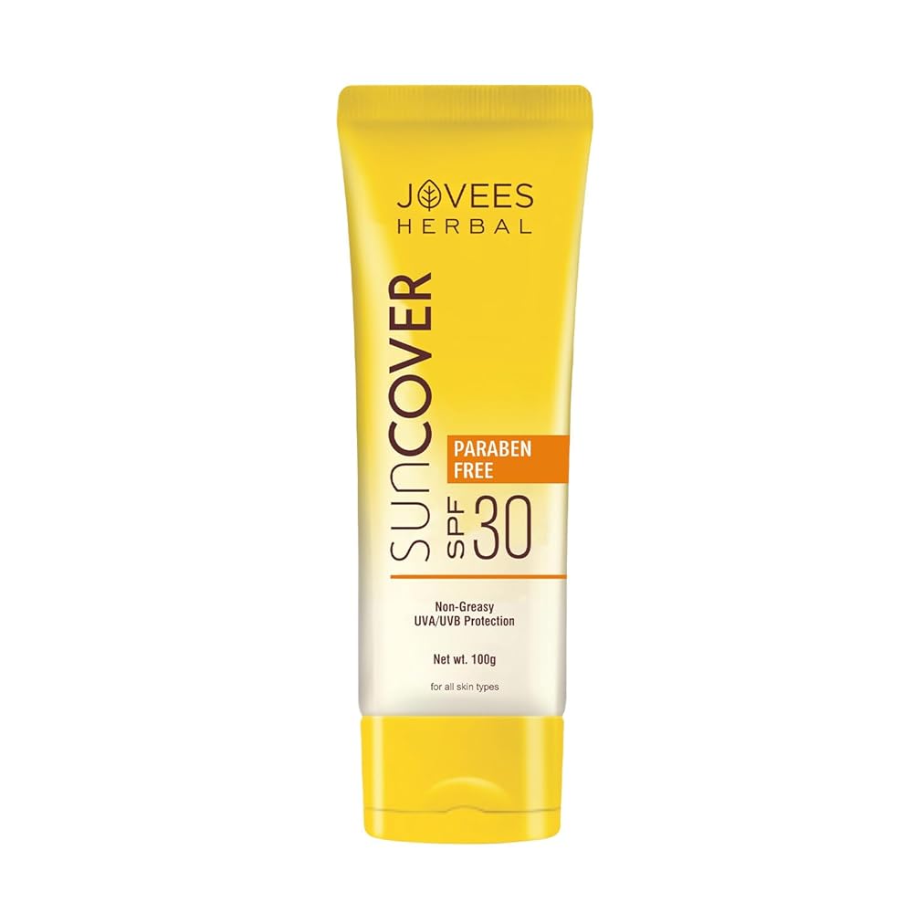 Jovees Herbal Sandalwood Natural Sun Cover SPF 30 | Protect From Sun Damage, UVA/UVB Rays & Blue Light | Lightweight and Oil Free Sunscreen For All Skin Type 100g
