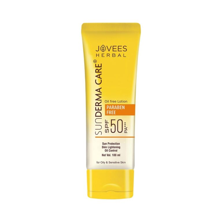 Jovees Herbal Sun Derma Care Lotion SPF 50 PA+++ Broad Spectrum, UVA/UVB Protection | Oil Free, Quick Absorption & Lightweight | For oily and sensitive skin 100ml