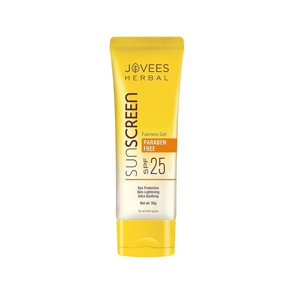 Jovees Herbal Sunscreen Fairness Gel SPF 25 For Tanning & Sun Damage | Oily, Sensitive, Dry Skin | Sunscreen For protect Your Skin with Lightweight & No White Cast Formula |...
