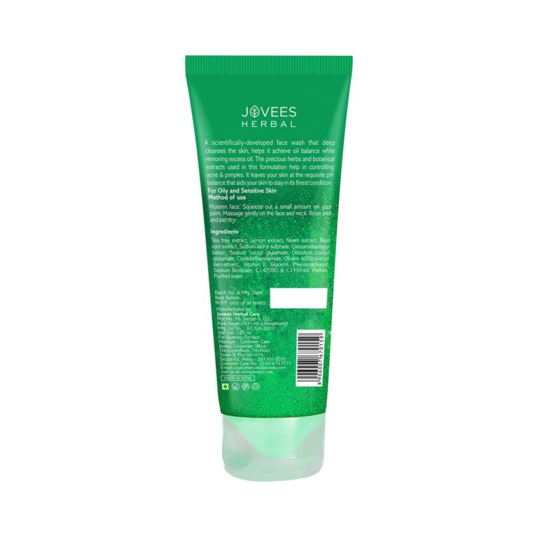 Jovees Tea Tree Oil Control Facewash (120ml) - Jovees