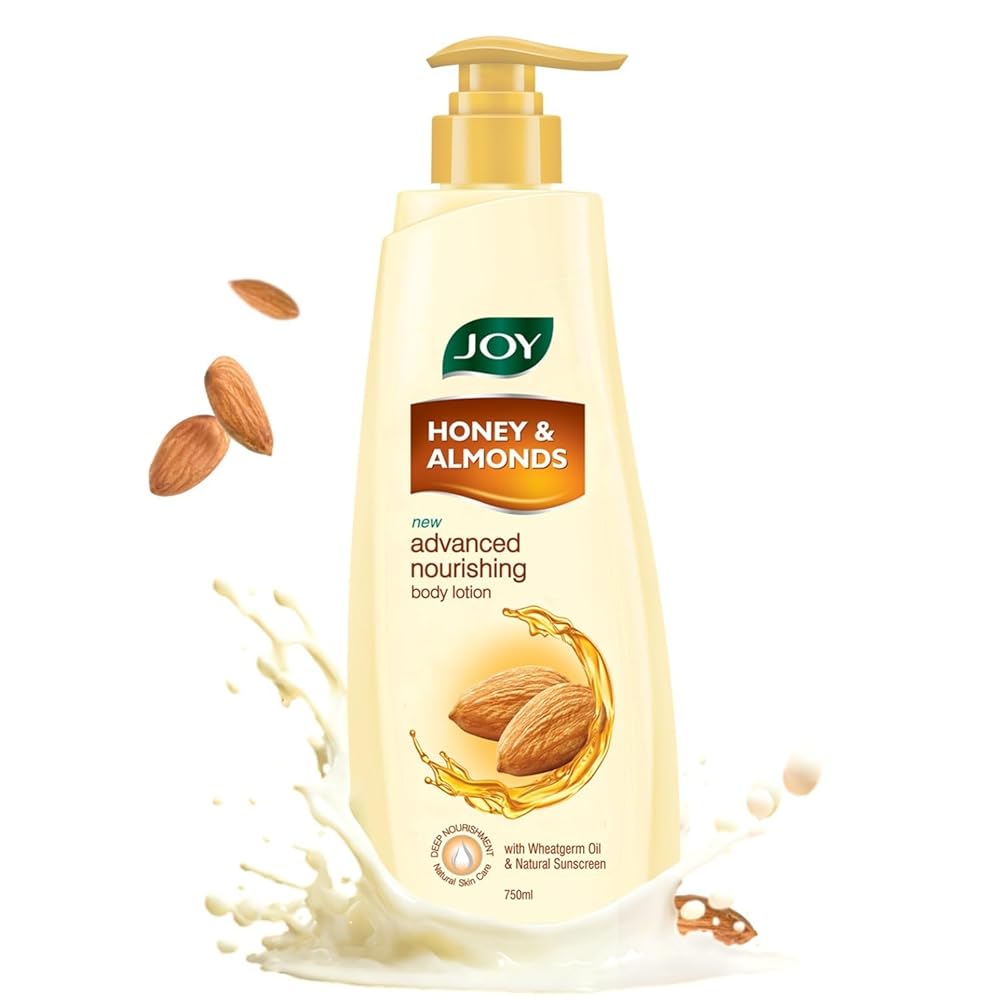 Joy Honey & Almonds Advanced Nourishing Lightweight Body Lotion 750ml | Enriched With Shea Butter | Summer Lotion With Natural Sunscreen Filters | Suitable for Normal to Dry Skin