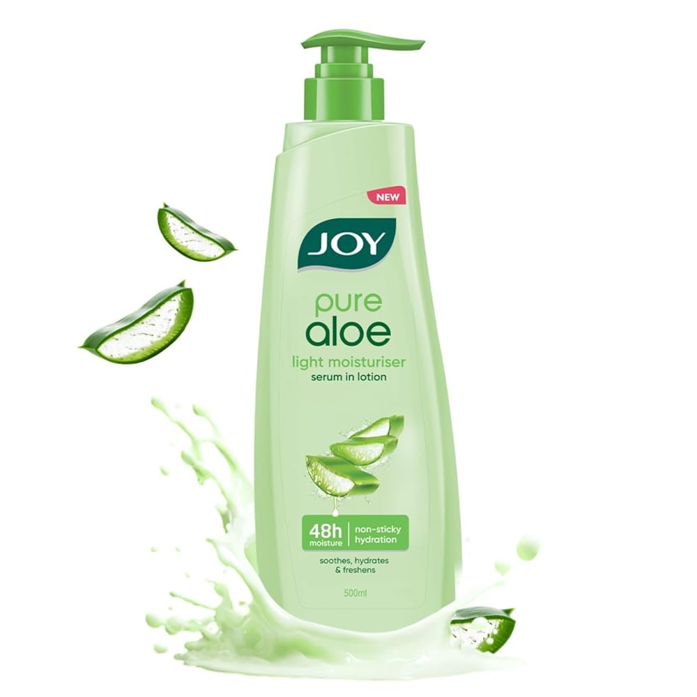 Joy Pure Aloe Light Moisturizing Body Lotion 500ml | 48Hr Moisture for Men & Women | Soothes, Hydrates & Freshens Dry Skin | Ideal for Summer | Lightweight, NonSticky &...