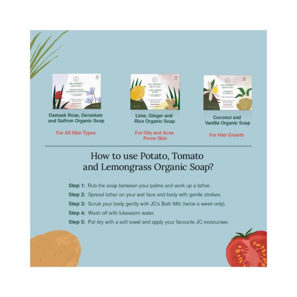Juicy Chemistry Potato, Tomato & Lemongrass Soap (100g) - Juicy Chemistry