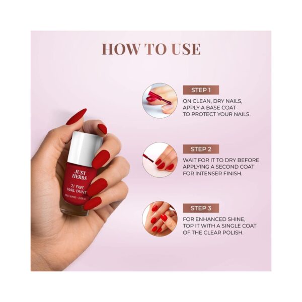 Just Herbs 21 Chemical Free Nail Polish - Beetroot Bloom (6ml) - Just Herbs