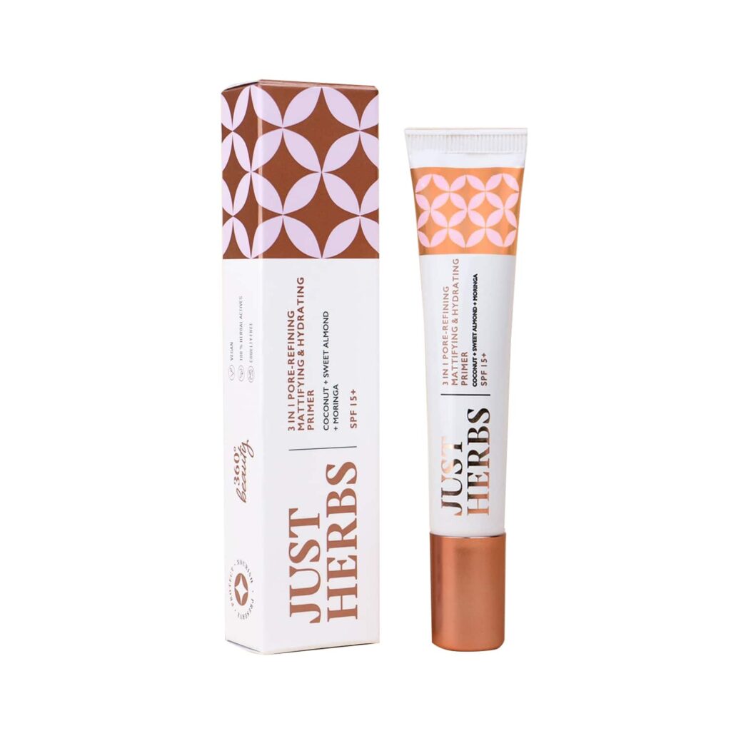 Just Herbs 3-In-1 Pore Refining Mattifying and Hydrating Primer SPF 15+ - Clear (20g) - Just Herbs