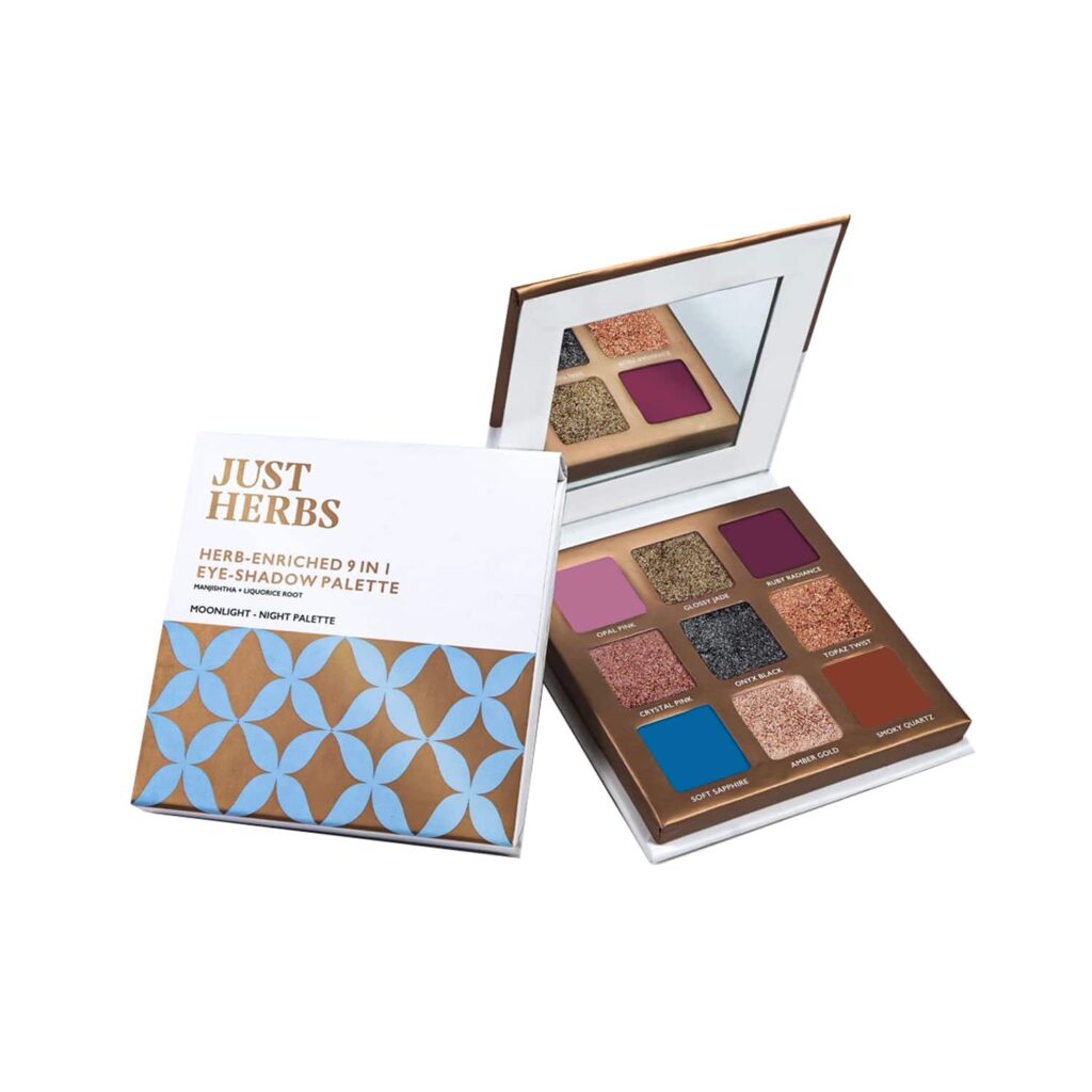Just Herbs 9-In-1 Herb-Enriched Eyeshadow Palette - Moonlight-Night Palette (9g) - Just Herbs