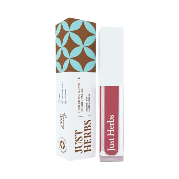 Just Herbs Ayurvedic Matte Liquid Lipstick - 03 Dusty Rose (2ml) - Just Herbs