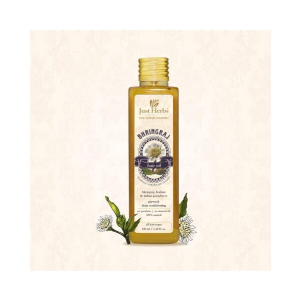 Just Herbs Bhringraj Hair Oil For Hair Growth & Hairfall Control (100ml) - Just Herbs