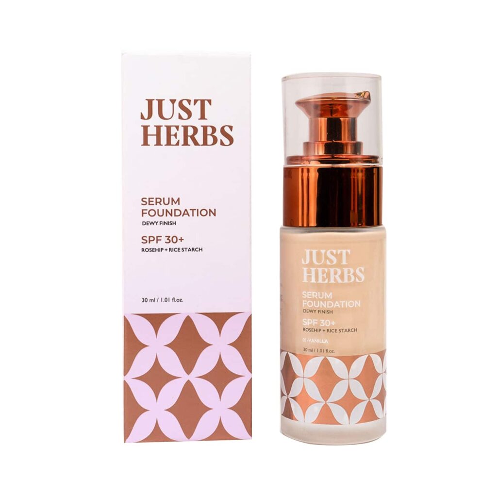 Just Herbs Dewy Finish Serum Foundation SPF 30+ - 01 Vanilla (30ml) - Just Herbs
