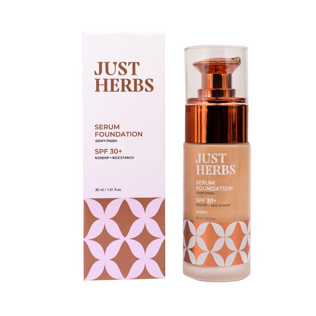Just Herbs Dewy Finish Serum Foundation SPF 30+ - 06 Beige (30ml) - Just Herbs