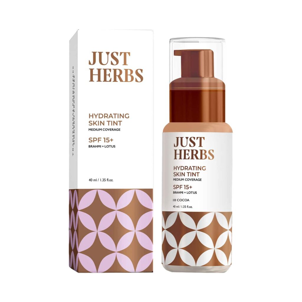 Just Herbs Hydrating Skin Tint BB Cream Foundation - 10 Cocoa (40ml) - Just Herbs