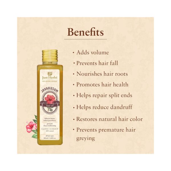 Just Herbs Javakusum Anti Dandruff & Hairfall Control Hair Oil (200ml) - Just Herbs