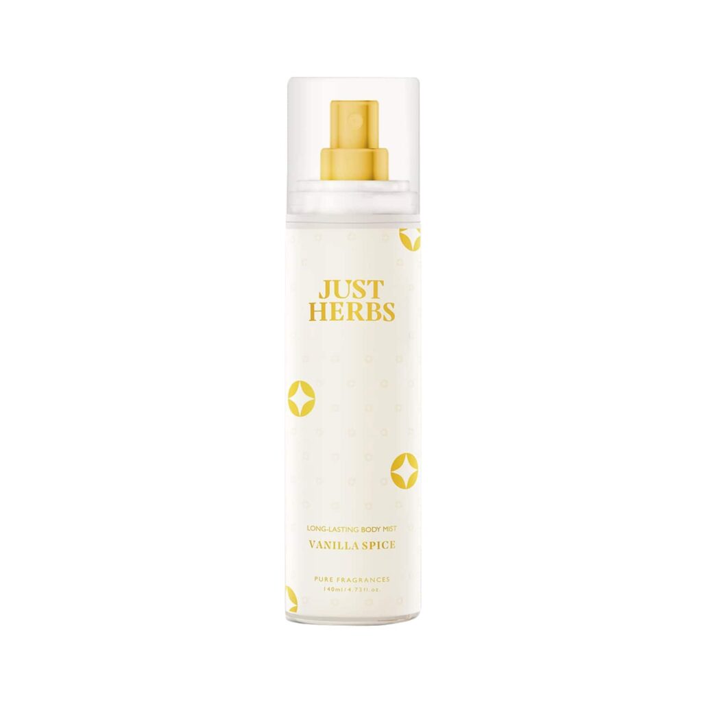 Just Herbs Long Lasting Vanilla Spice Body Mist (140ml) - Just Herbs