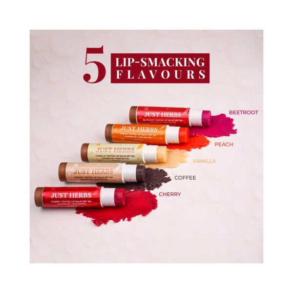 Just Herbs Tinted Lip Balm SPF 20+ - Peach (4g) - Just Herbs