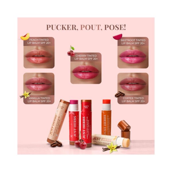 Just Herbs Tinted Lip Balm SPF 20+ - Peach (4g) - Just Herbs