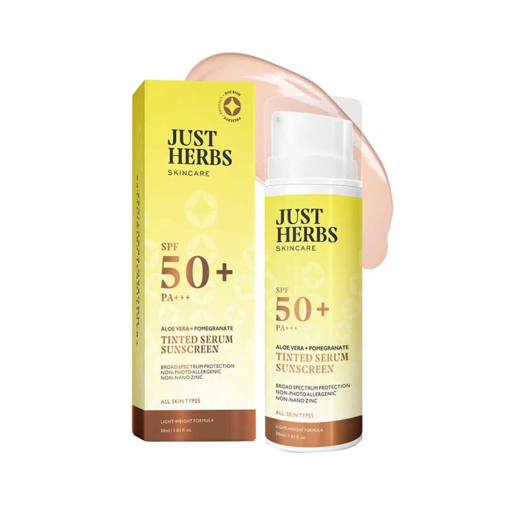 Just Herbs Tinted Sunscreen With SPF 50+ PA+++ (30ml) - Just Herbs