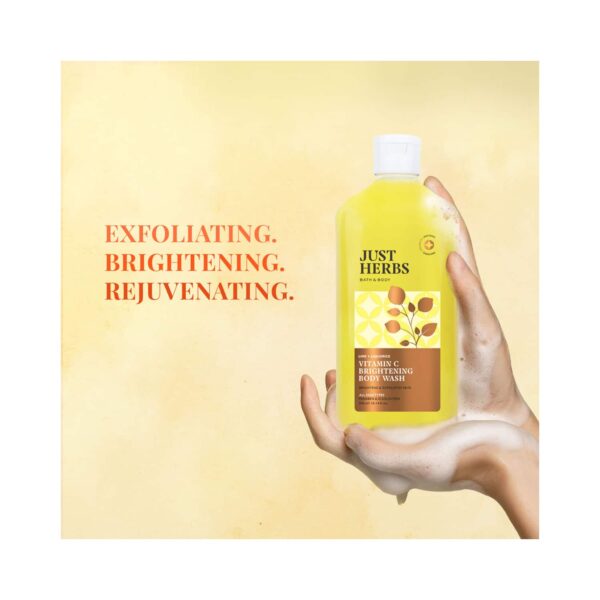 Just Herbs Vitamin C Skin Brightening Exfoliating Body Wash With Lime & Liquorice (300ml) - Just Herbs