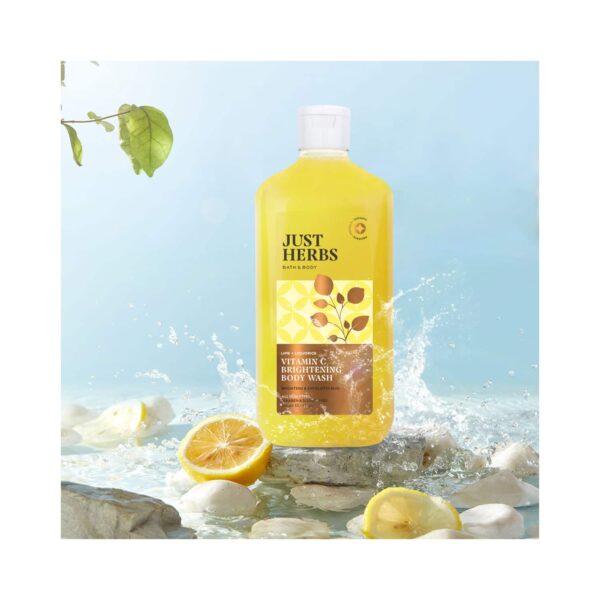 Just Herbs Vitamin C Skin Brightening Exfoliating Body Wash With Lime & Liquorice (300ml) - Just Herbs