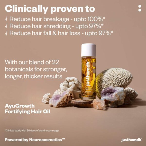 Justhuman Ayugrowth fortifying Hair Oil (120 ml) - Justhuman