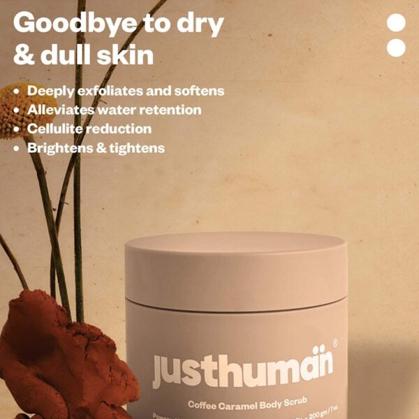 Justhuman Coffee Caramel Body Scrub Jar (200 g) - Justhuman