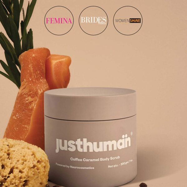 Justhuman Coffee Caramel Body Scrub Jar (200 g) - Justhuman