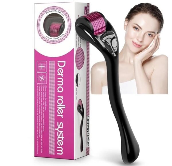 K2J Derma Roller with 540 Titanium Alloy Micro Needles, 0.5 mm, for Hair and Beard Growth