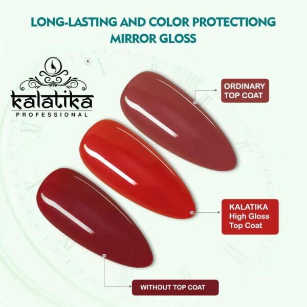 KALATIKA Top Coat and Base Coat Gel Set - 15ml Each (Combo Pack) | Shine Finish, Long-Lasting, Soak-Off UV/LED Nail Gel | Ideal for Nail Art Designs and Manicures - for Women &...
