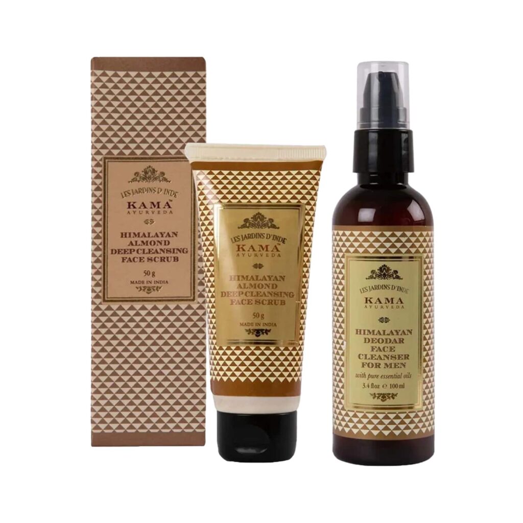 Kama Ayurveda Almond Deep Cleansing Face Scrub For Men & Himalayan Deodar Face Cleanser Combo - Kama Ayurveda