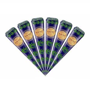 KAVERi MEHENDI CONE Kaveri Bridal Mehendi Cone Herbal Pure Leaves Of Natural Henna For Hand Design On Festivals (Pack Of 12 Piece)