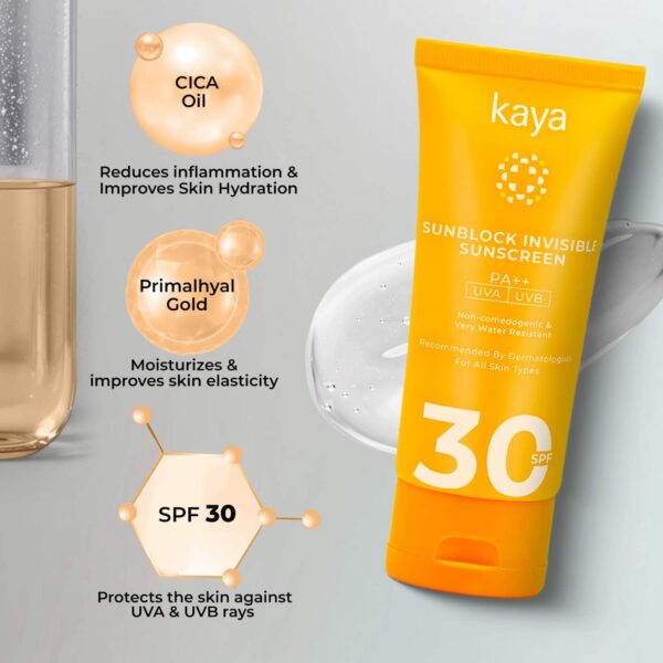 KAYA Clinic Sunblock Invisible Sunscreen SPF 30 PA++ (50 g) - KAYA