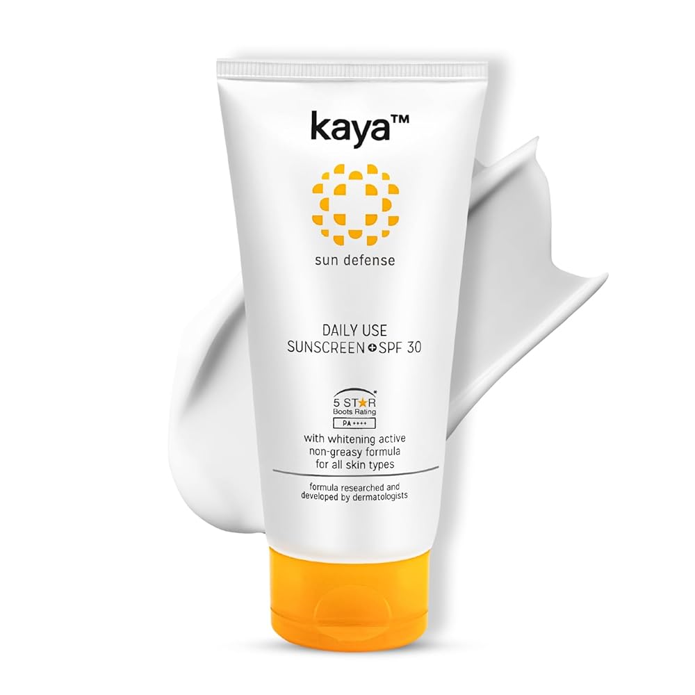 Kaya Daily Use Brightening Sunscreen SPF 30 PA++ | Glycerin, Hydroxyethyl Urea | Dermatologist-Developed | 22 Years Expertise | Lightweight, Hydrating Cream | 50ml