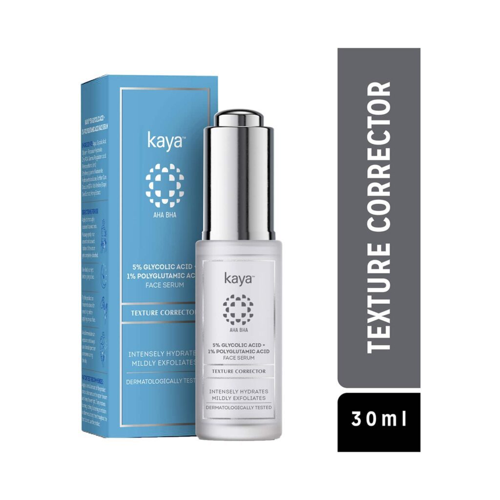 KAYA Texture Corrector Face Serum with 5% Glycolic Acid & 1% Polyglutamic Acid (30ml) - KAYA