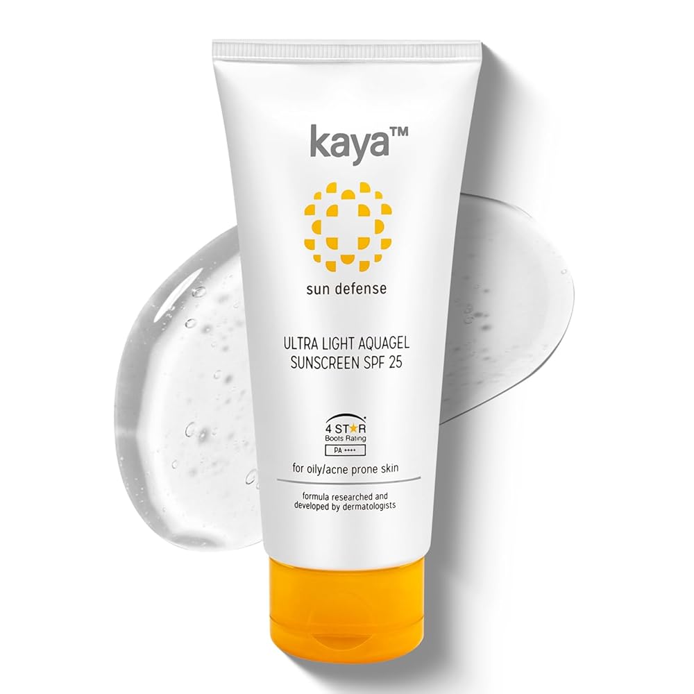 Kaya Ultra Light Aquagel Sunscreen SPF 25 PA++ | Niacinamide, Rosemary, Geranium | Dermatologist-Developed | 22 Years Expertise | Lightweight Gel for Oily, Acne-Prone Skin | 50ml