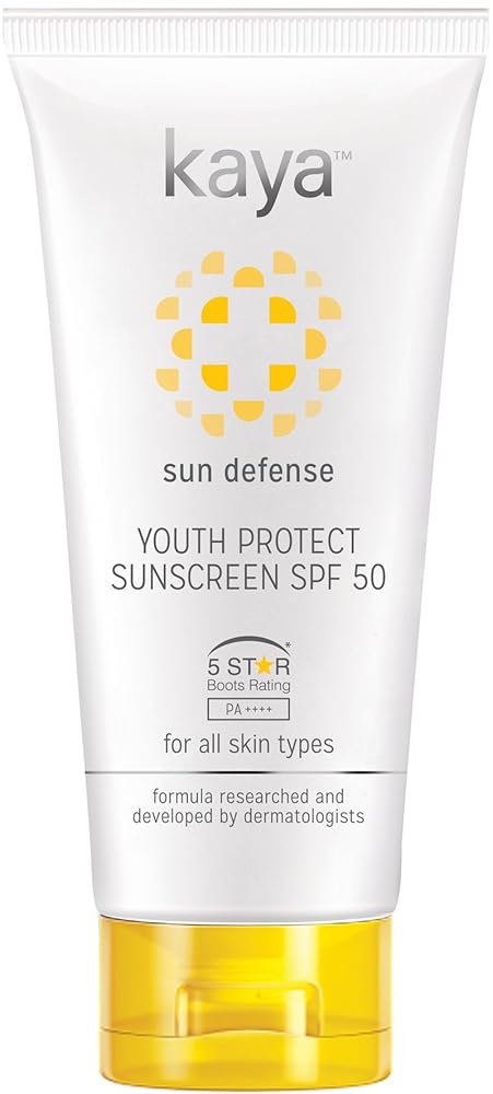 Kaya Youth Protect Sunscreen SPF 50 PA++++ | Niacinamide, Polyglutamic Acid | Dermatologist-Developed | 22 Years Expertise | Anti-Aging, Hydrating, Broad Spectrum Protection | 50ml
