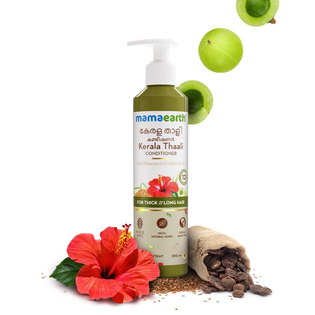 Kerala Thaali Conditioner Hibiscus Amla Reetha & Methi Dana for Smooth Thick & Long Hair (250 ml) - Mamaearth