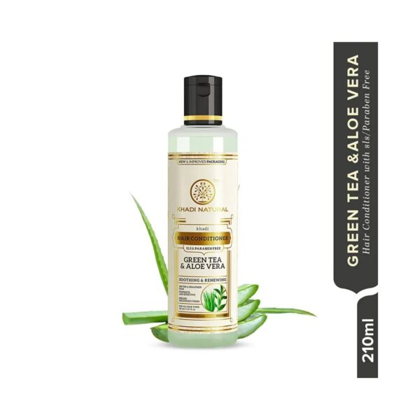 Khadi Natural Green Tea Aloe Vera Hair Conditioner (210ml) - Khadi Natural