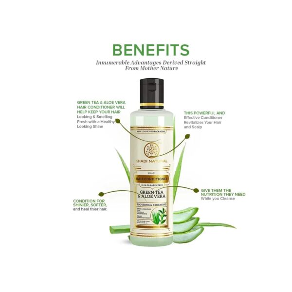 Khadi Natural Green Tea Aloe Vera Hair Conditioner (210ml) - Khadi Natural