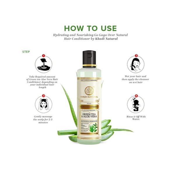 Khadi Natural Green Tea Aloe Vera Hair Conditioner (210ml) - Khadi Natural