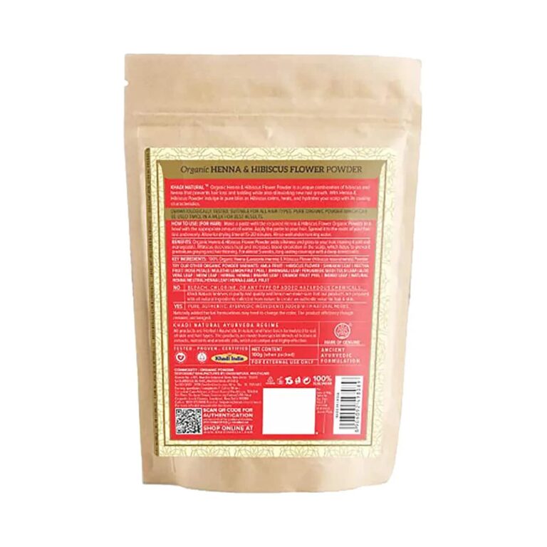 Khadi Natural Henna & Hibiscus Flower Organic Powder (100g) - Khadi Natural