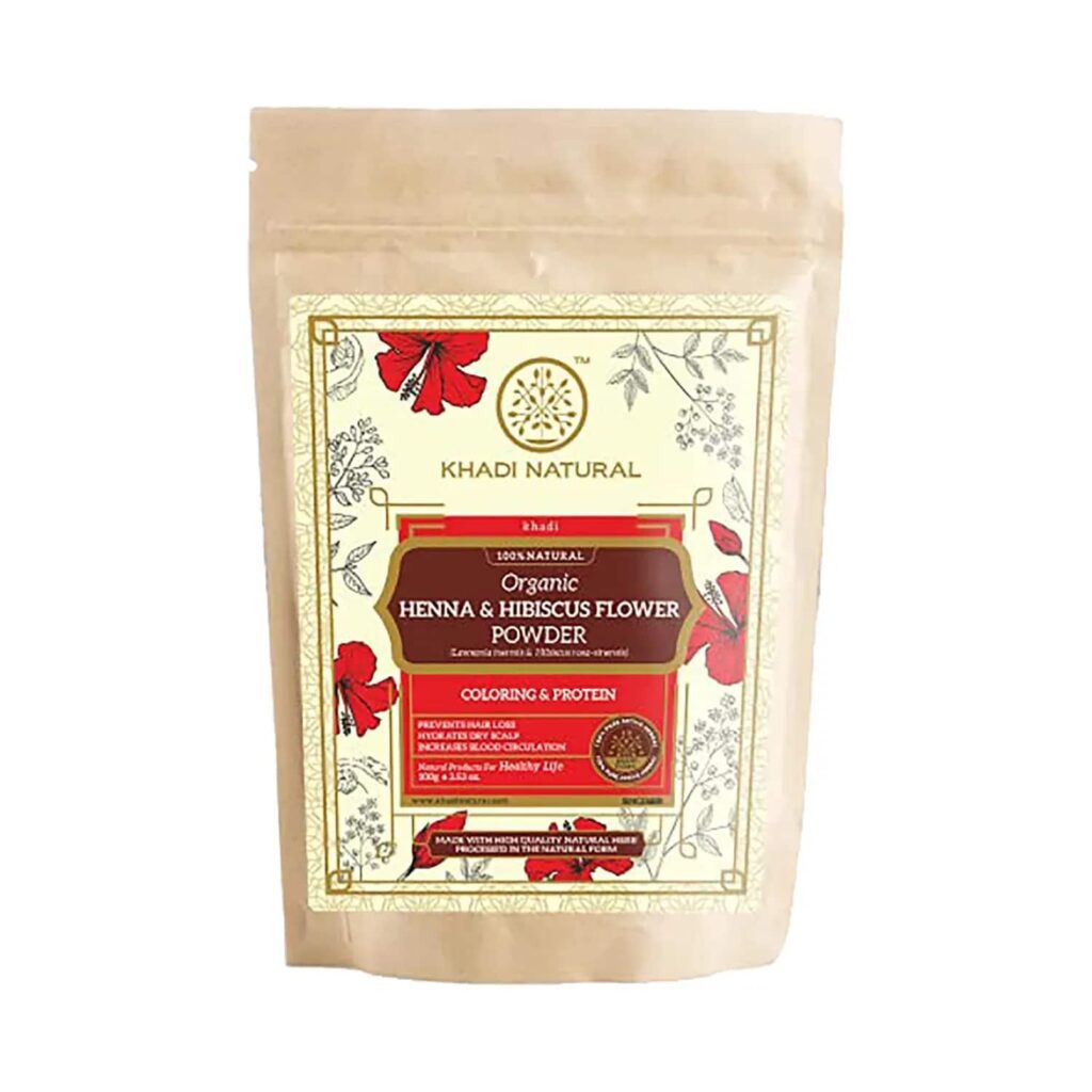 Khadi Natural Henna & Hibiscus Flower Organic Powder (100g) - Khadi Natural