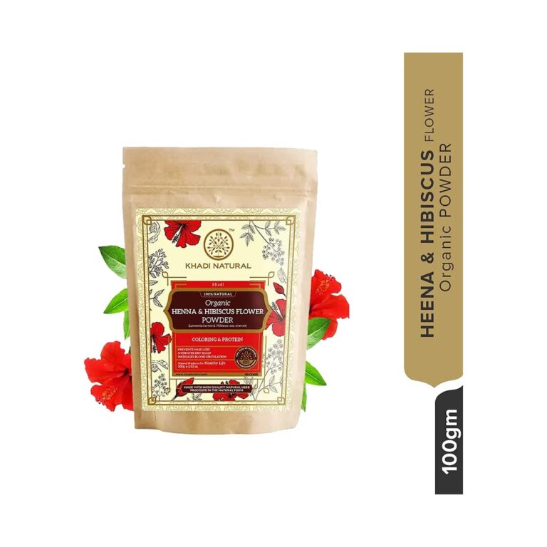 Khadi Natural Henna & Hibiscus Flower Organic Powder (100g) - Khadi Natural