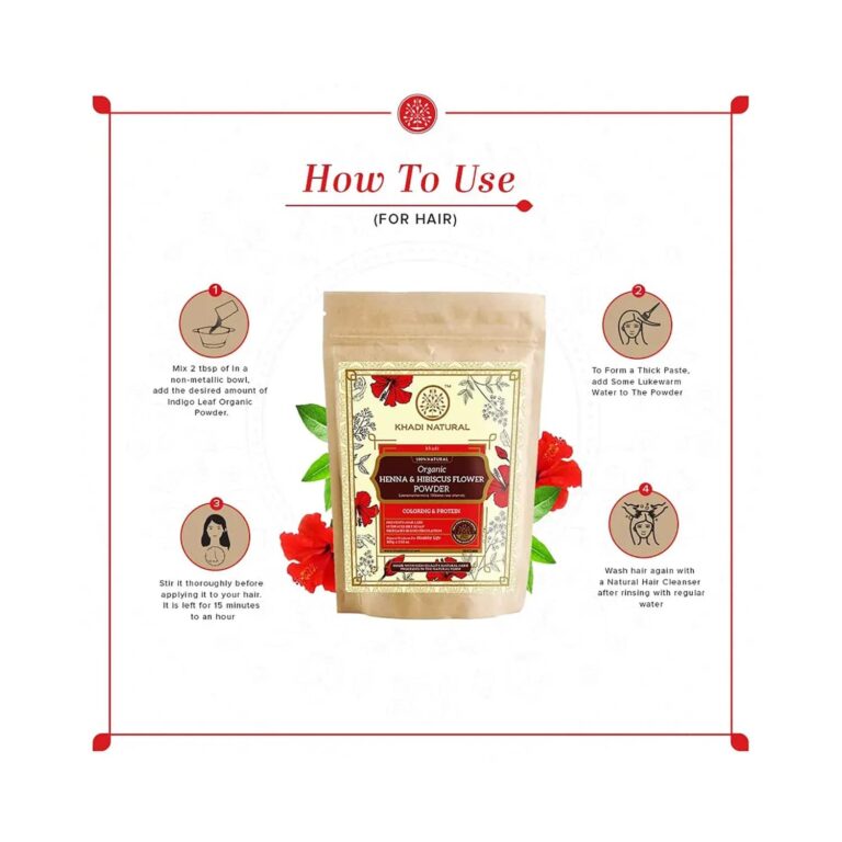 Khadi Natural Henna & Hibiscus Flower Organic Powder (100g) - Khadi Natural