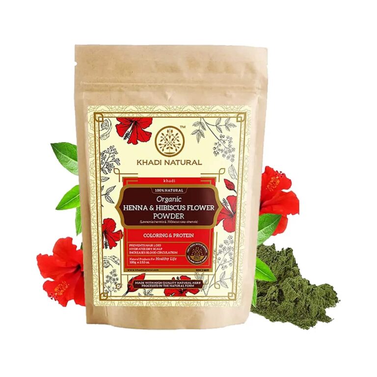 Khadi Natural Henna & Hibiscus Flower Organic Powder (100g) - Khadi Natural