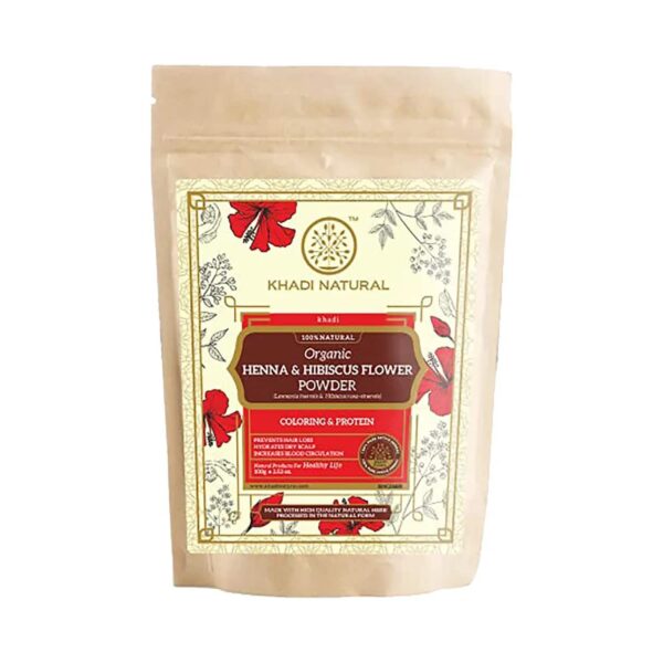 Khadi Natural Henna & Hibiscus Flower Organic Powder (100g) - Khadi Natural