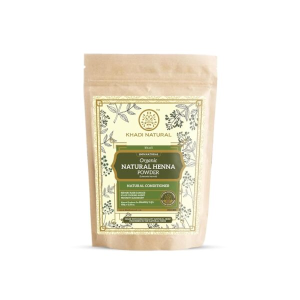 Khadi Natural Herbal Henna Organic Powder-Green| Herbal Hair Colour | Natural Henna Powder for Hair | Free From Harsh Chemicals | Suitable for All Hair Types| 100g