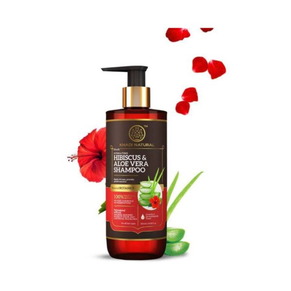 Khadi Natural Hibiscus & Aloevera Hair Cleanser With Reetha & Amla Powered Botanic Shampoo (310 ml) - Khadi Natural