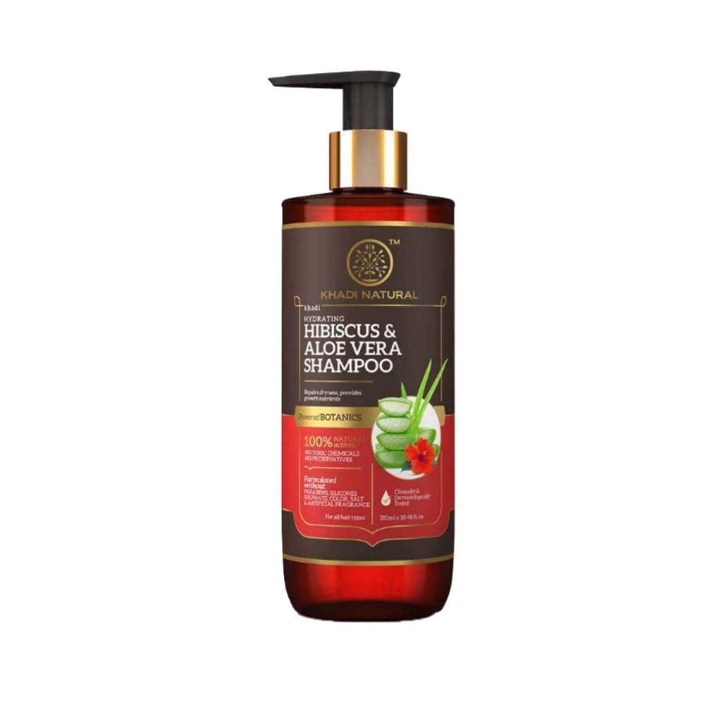 Khadi Natural Hibiscus & Aloevera Hair Cleanser With Reetha & Amla Powered Botanic Shampoo (310 ml) - Khadi Natural