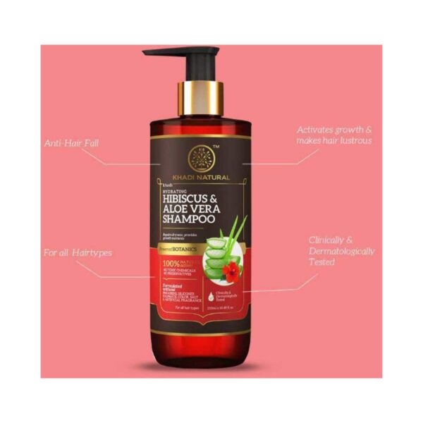 Khadi Natural Hibiscus & Aloevera Hair Cleanser With Reetha & Amla Powered Botanic Shampoo (310 ml) - Khadi Natural