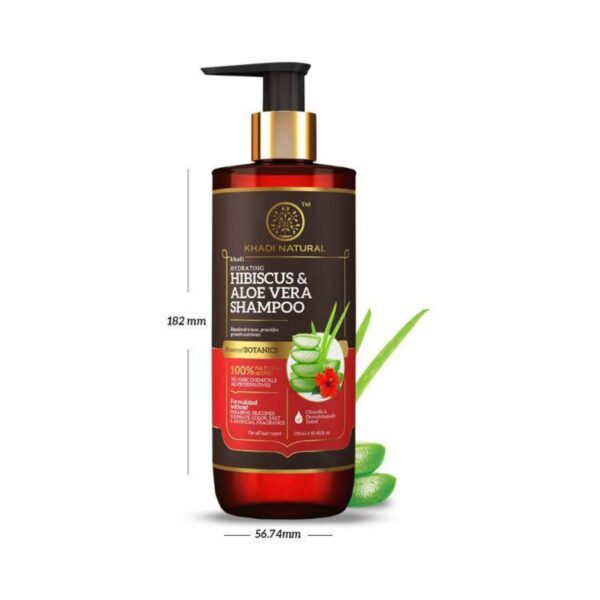 Khadi Natural Hibiscus & Aloevera Hair Cleanser With Reetha & Amla Powered Botanic Shampoo (310 ml) - Khadi Natural